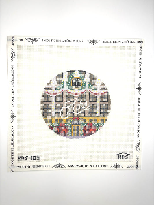 Saks Round Needlepoint Canvas KDS-105 by Kirkland Design Studio