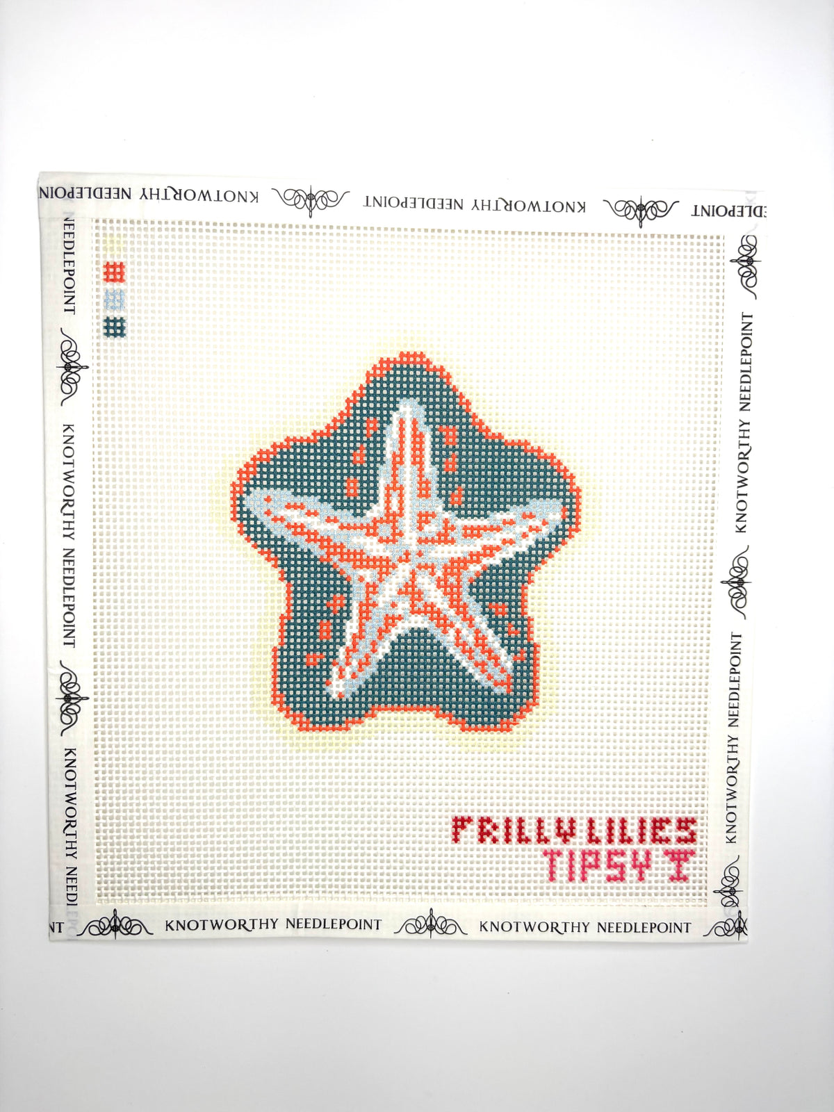 Starfish Needlepoint Canvas by Frilly Lillies on 13 mesh