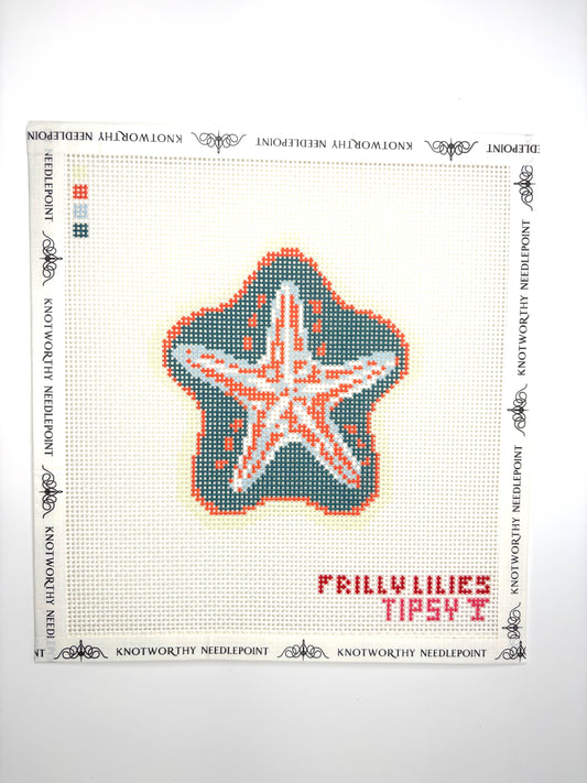 Starfish Needlepoint Canvas by Frilly Lillies on 13 mesh