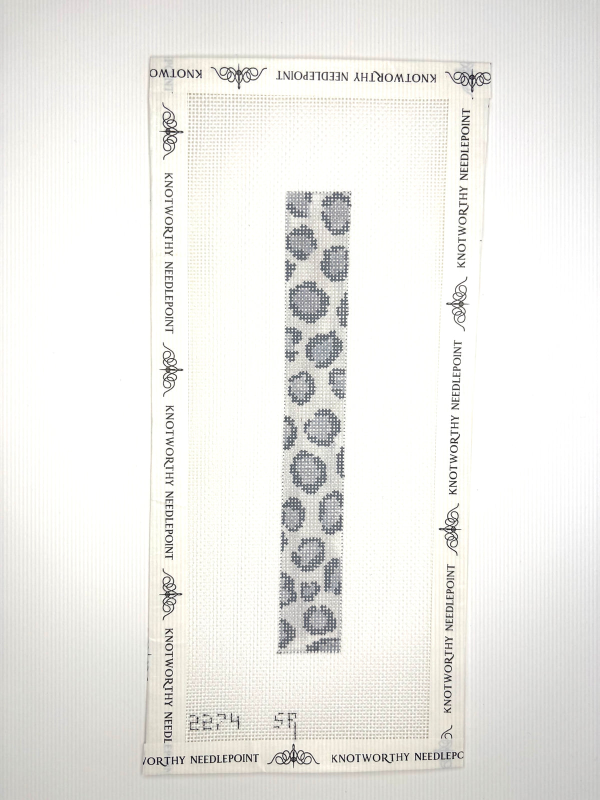 Susan Roberts Leopard Spots Key Fob 18 mesh needlepoint canvas 1 x 7 inches 2274