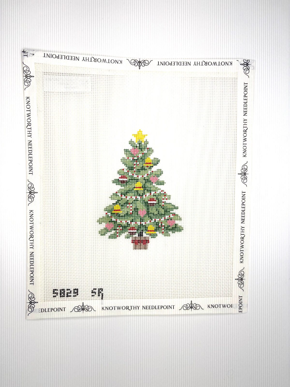 Susan Roberts Ornament Tree hand-painted 18 mesh Christmas needlepoint canvas 3 x 4.5 inches SR5829