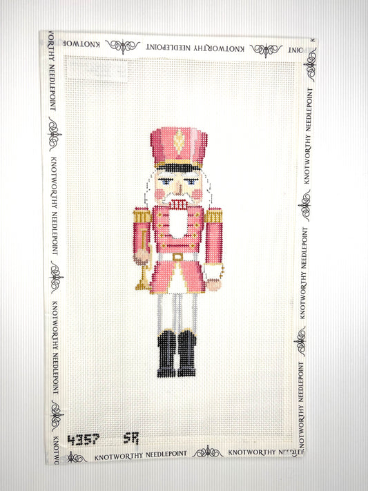 Susan Roberts Pink Trumpeter Nutcracker 18 mesh needlepoint canvas 6.5 inches high 4357