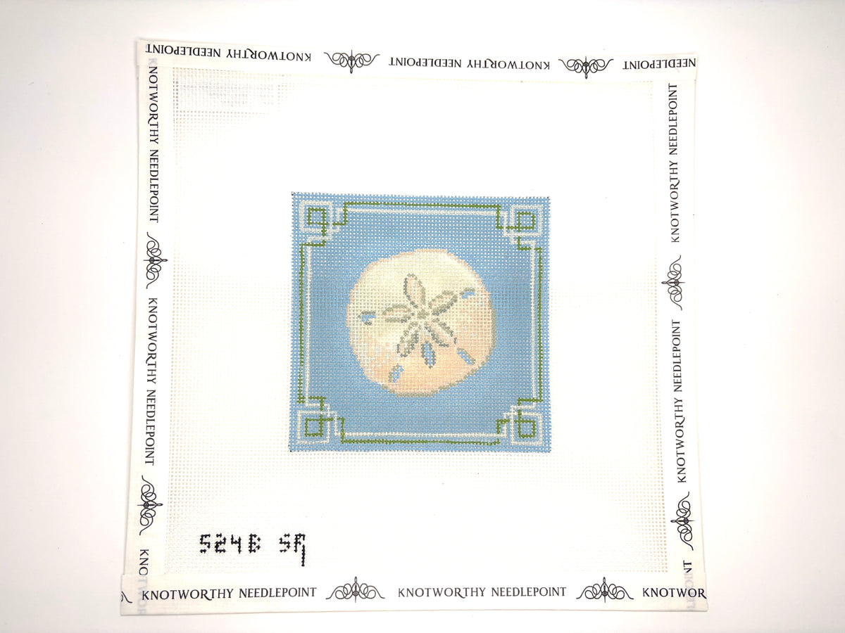 Susan Roberts Sand Dollar hand-painted 18 mesh coastal needlepoint canvas