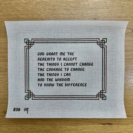 Susan Roberts Serenity Prayer Corners Sign 13 mesh inspirational needlepoint canvas
