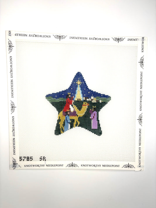 Susan Roberts Three Kings Star 18 mesh Nativity needlepoint canvas 4 x 4.25 inches 5785