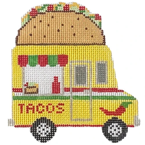 Taco Truck Hand-Painted Needlepoint Canvas – 18 Mesh | SilverStitch Needlepoint