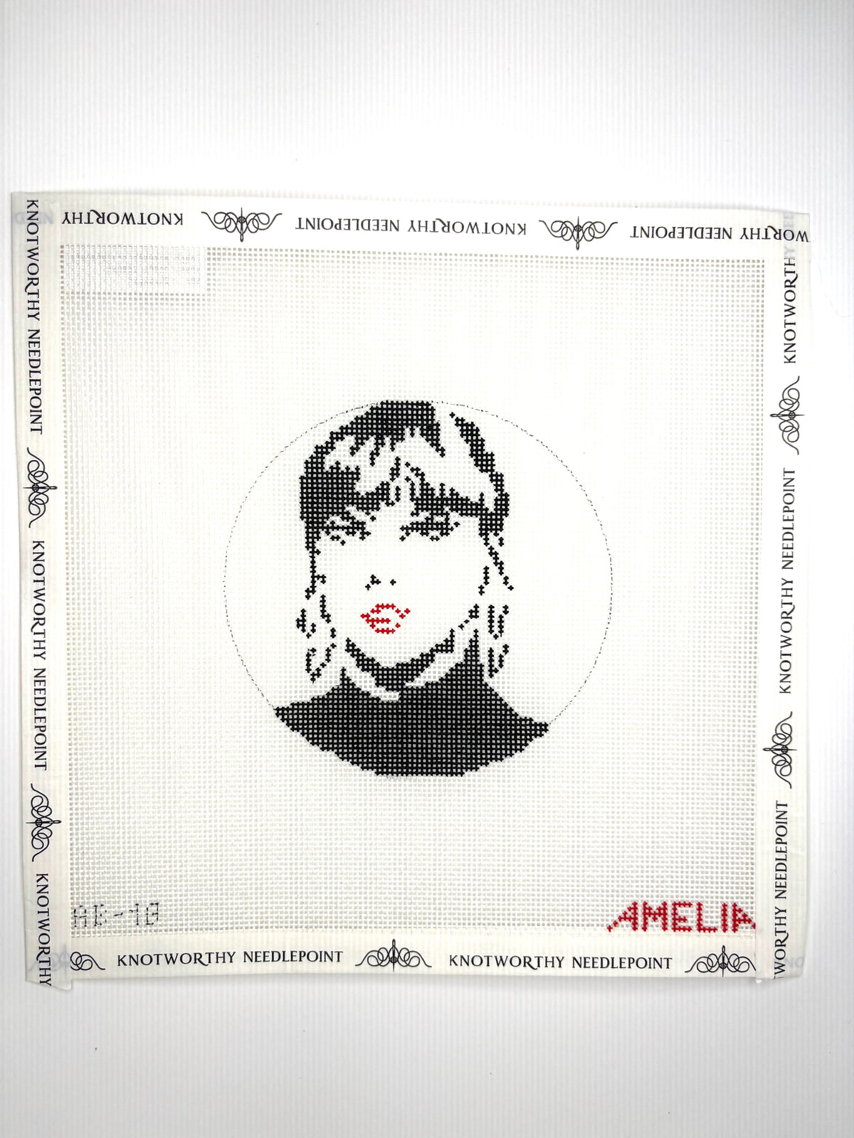 Taylor Round Needlepoint Canvas AB18 by Amelia Bond on 18 mesh