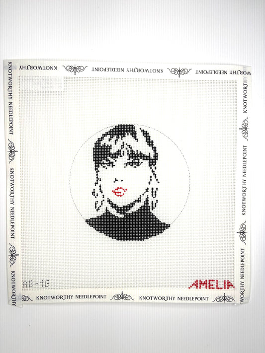 Taylor Round Needlepoint Canvas AB18 by Amelia Bond on 18 mesh