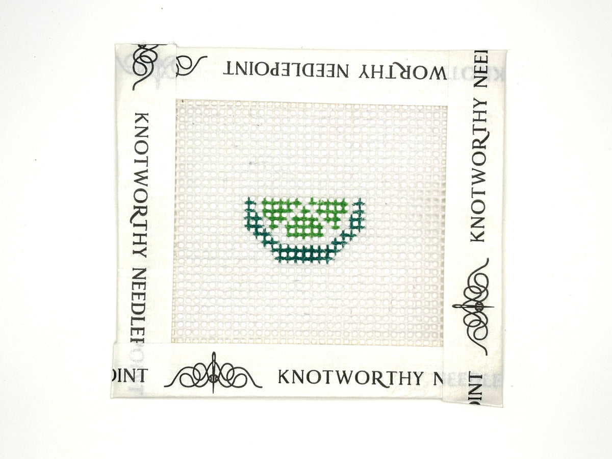 Wild Blue Studios Lime Mini Bag Charm needlepoint canvas
